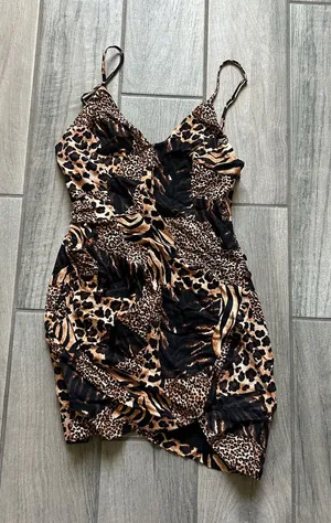 Urban Outfitters Leopard & Tiger Print Slip Dress - Brown/Black thumbnail 1