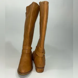 Bare Traps Women's Tan Leather Knee-High Boots thumbnail 6