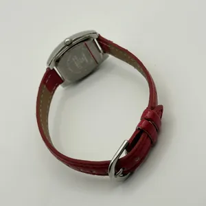 Studio Time Mother Pearl Crystals Red Band Women’s Watch Working New Battery thumbnail 5