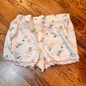 Rae Dunn Pajama Set Large Flamingo Beach Print Cami Shorts‎ Scallop Trim Lounge thumbnail 5