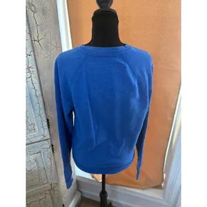 Hollister California Blue Sweatshirt Neon Green Logo Graphic Pullover Small thumbnail 3