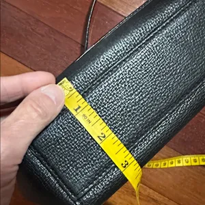 Kate Spade Black Leather Crossbody Bag Purse Chain Strap Minimalist Day Evening thumbnail 14