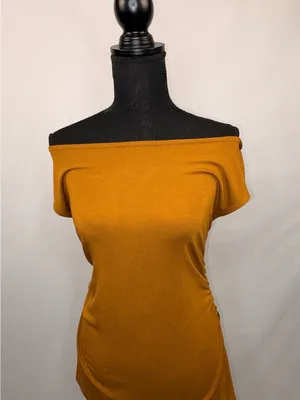 Ann Taylor Brown Short Sleeve Boatneck Top thumbnail 5
