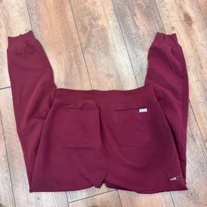 FIGS Zamora Jogger Scrub Pants Burgundy Red W18SW2005T Women's Small Tall ST thumbnail 6