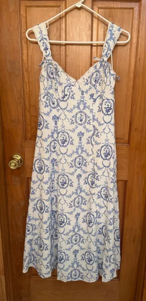 Francesca's blue and white dress thumbnail 1