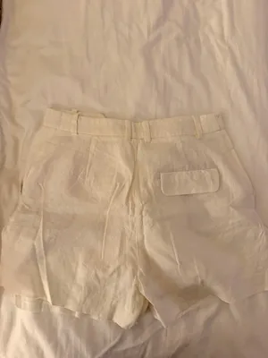 Zara White Linen Shorts thumbnail 3