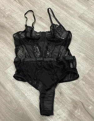 Black Sexy See Though Bodysuit Lingerie thumbnail 2