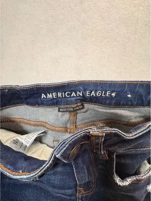American Eagle Hi-Rise Jegging 00 X-Short Distressed Next Level Stretch Jeans thumbnail 6