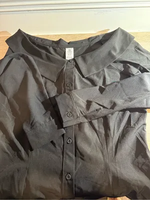 Black Colombian Off Shoulder Button Blouse thumbnail 4