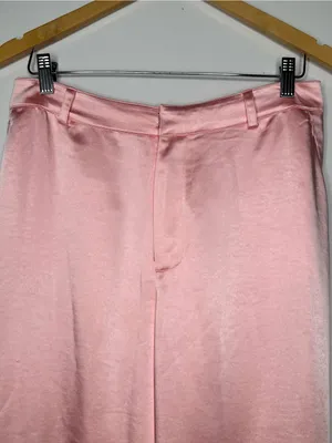 Good American Bubble Pink Satin Trousers Dress Pants Size 6/28 thumbnail 6