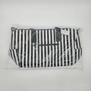 Alice & Olivia By Stacey‎ Bendet Black & White Striped Duffel Bag NWT thumbnail 7