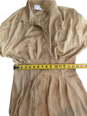 Exquise by Anthropologie Tobie Olive Green Button-Front Long-Sleeve Dress XS A thumbnail 12