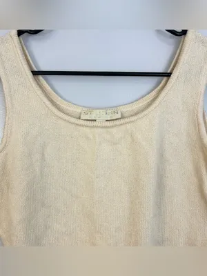 St John Basics Ivory Sleeveless Pullover Tank Blouse Size 6 thumbnail 2