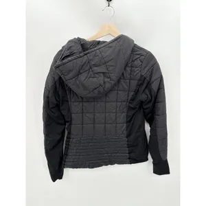 Marc New York Jacket Womens Medium Black Faux Leather‎ Quilted Hooded Zip B16 thumbnail 2