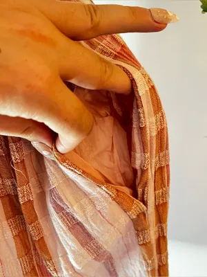 Aerie Plaid textured Pink and orange Button-Front Sundress thumbnail 3
