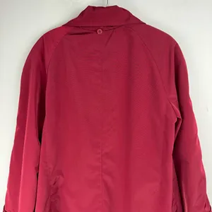 London Fog Red Button Front Trench Coat Jacket Sz Medium Plaid Flannel Lined thumbnail 13