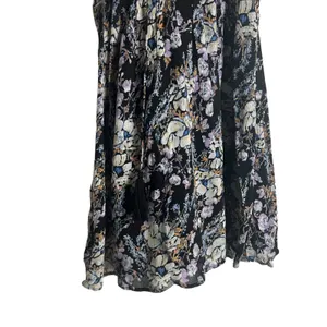 Free People Washed Ashore Black Floral Print Twist Back Mini Dress Size M thumbnail 6
