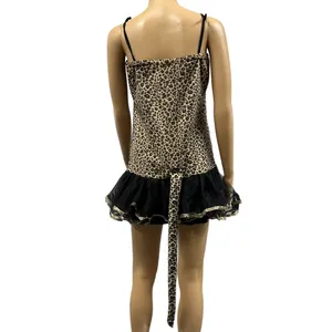 Leopard Print Mini Dress Detachable Tail Halloween Costume Cosplay Womens Medium thumbnail 2