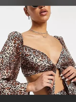 Leopard Print Two-Piece Crop Top & Maxi Skirt Set thumbnail 2