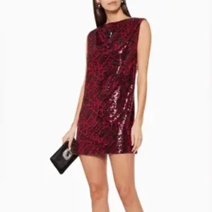 RtA Road to Awe Stevie Sequin Animal Print Sheath Mini Dress Pink Black Size XS thumbnail 6
