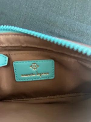 Nanette Lepore Teal Double Zip Wristlet Wallet with Wrist Strap thumbnail 2