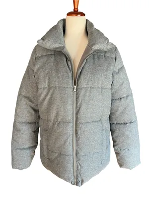 Old Navy women’s Gray Puffer Jacket Insulated Coat Size M thumbnail 1