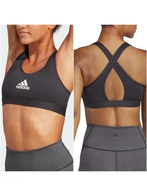 NWT Adidas Power Train Black Medium Support Sports Bra Plus Size 2XLC thumbnail 2