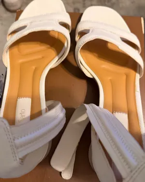 Franco Sarto White Leather Heeled Sandals Women's SZ 10 thumbnail 4