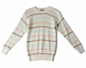 Vintage Helium 1980's‎ Retro Striped Crew Neck Sweater Cream Pastel Women Size L thumbnail 1