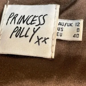 Princess Polly Brown Faux Leather Vegan Sleeveless Bustier Corset Crop Top Sz 8 thumbnail 4