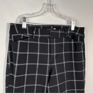 Old Navy Grid Windowpane Plaid Print High Rise Secret Slim Pocket Ankle Slacks 6 thumbnail 2