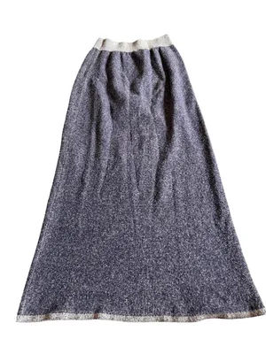 Moth Anthropologie Cotton Wool Blend Maxi Skirt Pull-On Purple Stretch Sz Small thumbnail 6