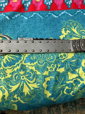 Womens Silver Engraved Metal Link Belt with Ring Buckle thumbnail 4