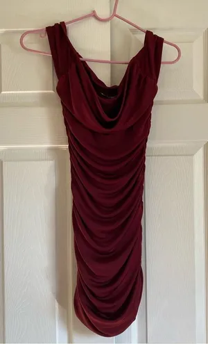 Hollister size small wine red Bodycon cowl neck mini formal dress thumbnail 1