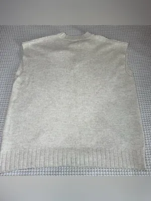 Anthropologie Ivory Sweater Vest XL Wns Cable Knit V-Neck Sleeveless Ivy Prep thumbnail 8