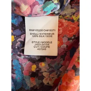 Joie 100% Silk Floral Print V-Neck Blouse Top Women's S Multicolor Cap Sleeve thumbnail 7