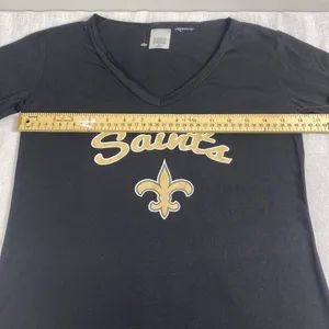 NFL New! New Orleans Saints wommens black long sleeve shirt size S thumbnail 6