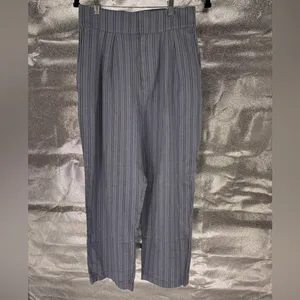 NWOT Urban Outfitters Blue Stripe Cropped High Waist Pants thumbnail 10