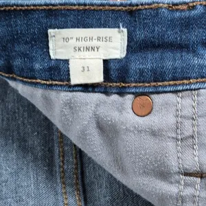 Madewell 10 High‎ Rise Skinny Jeans Dark Wash Women Size 31 FA20 thumbnail 4