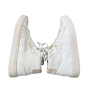 Adidas Sleek Mid White Leather High Top Sneakers Gold Foil Size 6.5 thumbnail 5