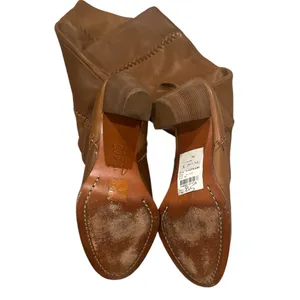 Joie “journey" style tall riding heeled brown whipstitched patchwork boot 8.5 thumbnail 5