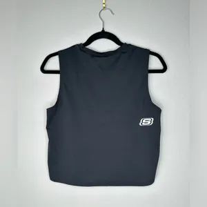 SKECHERS Womens GoRun Active Black Short Sleeve Workout Crop Tank Top Size XS thumbnail 5