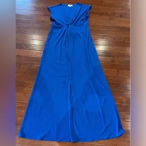 Sharon Charles twist front empire waist royal blue maxi dress size 0-2 thumbnail 2