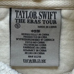 Taylor Swift Eras Tour Merch Hoodie Beige Graphic Concert Sweatshirt S *Flaws* thumbnail 8