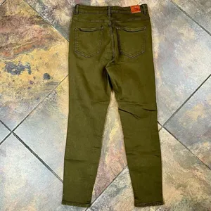 Zara High-Rise Skinny Olive Green Jeans 10 thumbnail 6