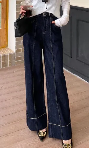 Commense Wide Leg Denim Jeans size small Blue thumbnail 1