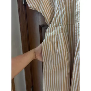 EXQUISE The Tobie Button-Front Cropped Pleated Jumpsuit in Natural Size Medium thumbnail 9