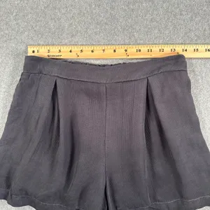 Maven West High Rise Pull On Shorts Women's Small Ribbed Gray Pleated thumbnail 3