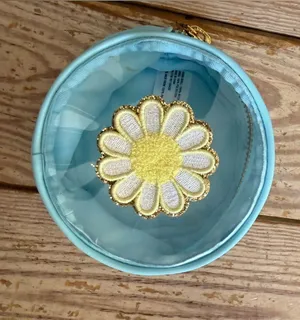 Stoney Clover Lane x Target daisy patch clear circle pouch in light blue thumbnail 1