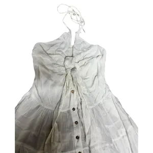 Free People A Little Extra‎ Endless Summer Halter Maxi Dress Ivory Size Medium thumbnail 3